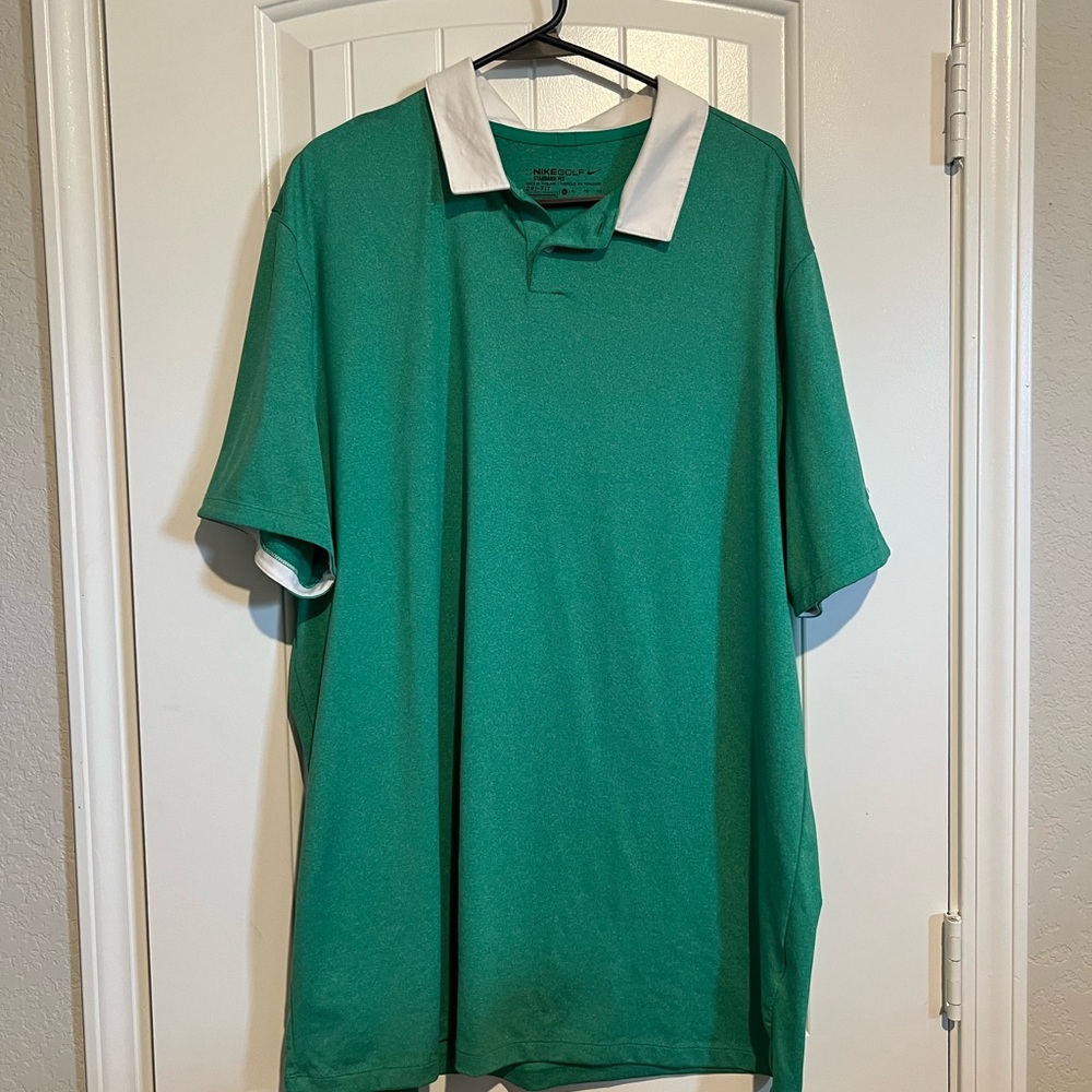 Nike Green Golf Polo with White Accents